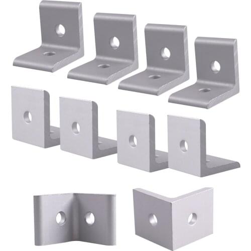 30 x 30 x 26mm 2 Hole 3030 Series Inside Corner Bracket for Aluminum Extrusion Profile with Slot 8mm 10 Pieces