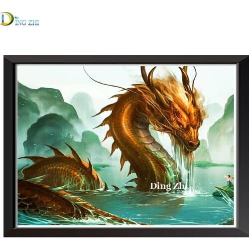 5D Diy Diamond Painting Embroidery Cartoon Diamond Art Chinese Style Animal Dragon Full Square/Round Drill Mosaic Kids Gift