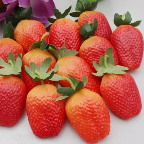 Free shipping 150pcs/lot Artificial strawberry plastic artificial fruit model toy home