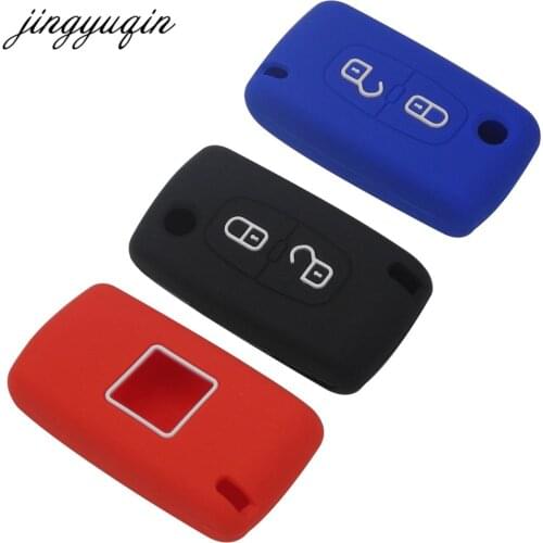 Jingyuqin 10pcs Silicone Case for Citroen C4 C5 C3 Xsara Picasso for Peugeot 208 207 308 RCZ 408 407 307 206 Remote Key Cover