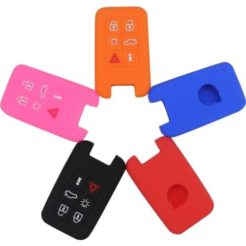 Kutery 6 Buttons Silicone Colorful Remote Car Key Cover Case For Volvo S40 S60 S80 V50 V70 XC60 XC70 XC90 Protection Replacement