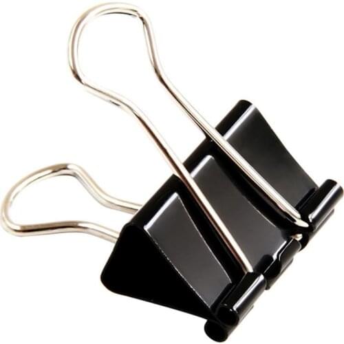 1Pc Black Metal Binder Clips Notes Letter Paper Clip Office Supplies Binding Securing Clips Office Storage Clips