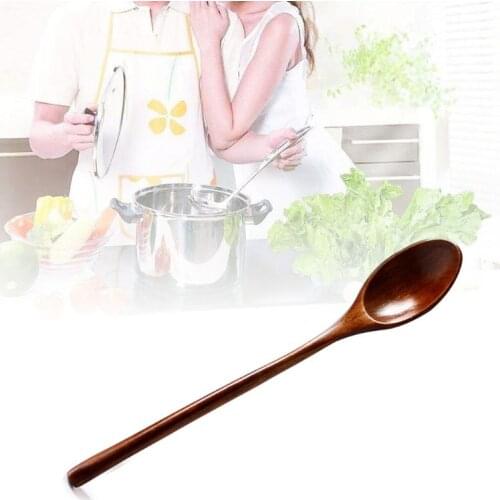 Wooden Spoons Long Handle Kitchen Cooking Mixing Food Spoon Dining Table Friendly Supplies