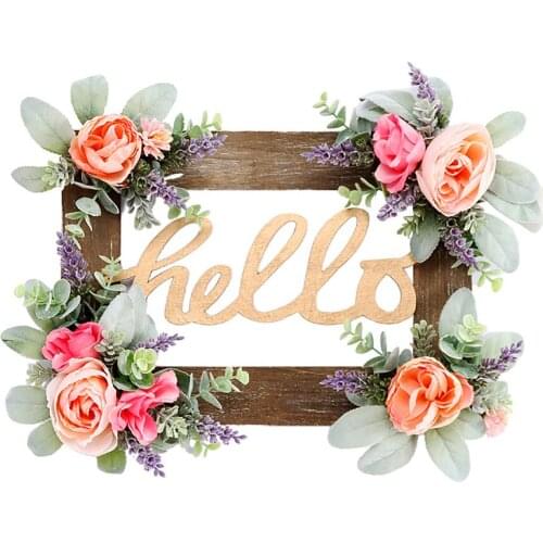 Door Hanger Wooden Crafts Listing Decorative Plates Photo Frame Ornaments Living Room Romantic Beautiful Fake Plants Pedant