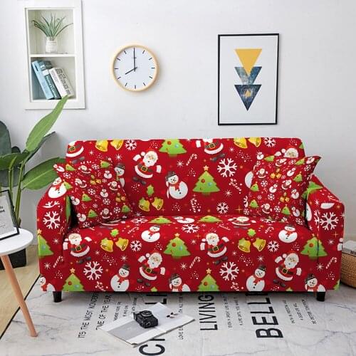 Santa Claus Elastic Sofa Cover For Living Room Christmas Sofa Cover Chaise Lounge Sectional Couch Cover Corner Sofa Slipcover