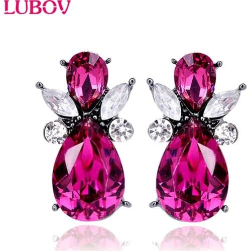 Colorful Promotion New Design Stud Earrings Resin Stone Piercing Earrings Fashion Earrings For Women Christmas Gift 14 Colors