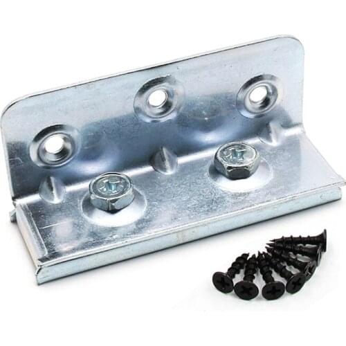 Furniture Hinges Hardware Wood Bed Connector 3.5 Inch Plate Type Bed Insert Angle Iron Hinge Fastener 1set/4pcs