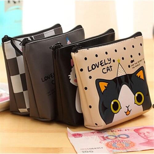 Cute Korean Creative Purses For Students Waterproof Jelly Purse Kids Dot Cat Zero Coin Bag Pouch