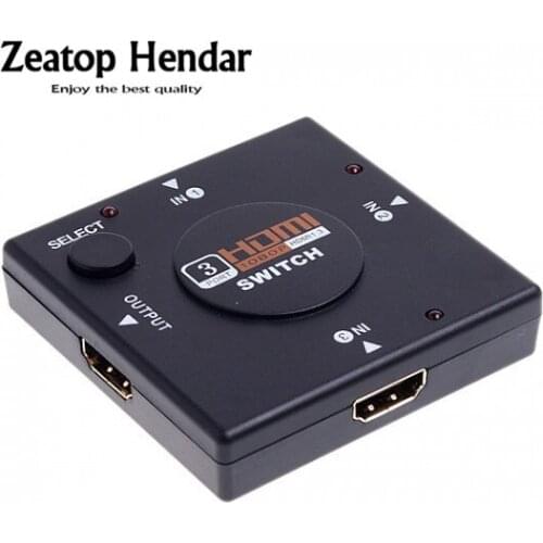 Mini HDMI Port 3 Port HDMI Splitter for HDTV 1080P Vedio HDMI 1.3 Switch Switcher Box Connector