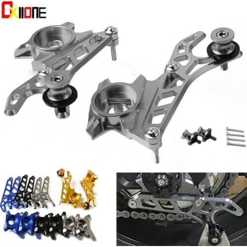 Motorcycle Left & Right CNC Aluminum Rear Wheel Axle Stand Pick Up Hook Set For Yamaha MT-07 FZ-07 MT07 FZ07 2014 -2017 Screw