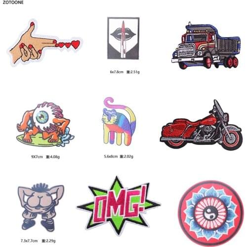 ZOTOONE Cartoon UFO Alien Patches on Clothes Metal Bands Punk Stripes on Clothes DIY Tai Chi Embroidered Badges Stickers C