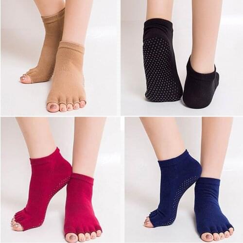 New Half Toe Ankle Grip Five Finger Anti-Slip Socks Comfort Durable Yoga Socks Sport Cotton Quick-Dry Ballet Dance Two Toe Socks
