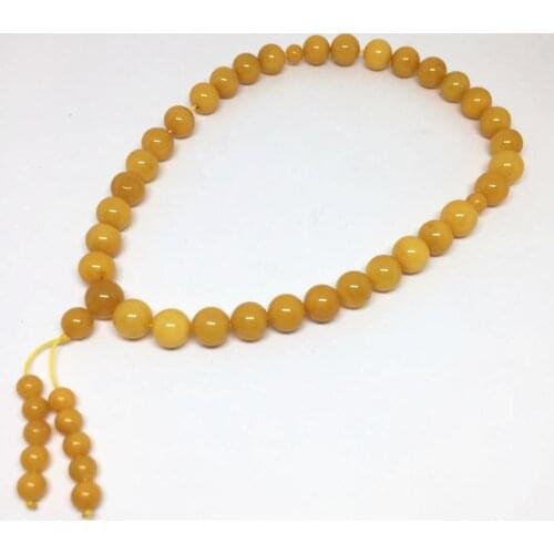 Wholesale Natural Baltic Yolk yellow Old Amber 33Beads Prayer Beads 9mm Round Mala Certificated Amber Customized Great Quality