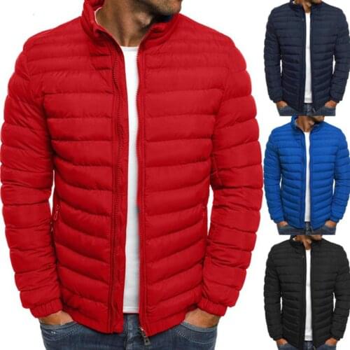 ZOGAA Mens Parka Jacket Winter Coat Men Cotton Puffer Jacket Solid Plus Size Overcoat Zipper Streetwear Casual Jacket Men