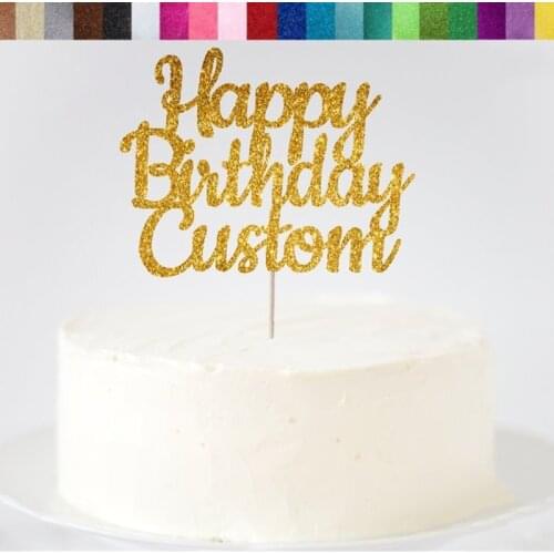 Custom Happy Birthday Cake Topper, Happy Birthday Name Cake Topper, Personalized Birthday Cake Topper, Birthday Decorations
