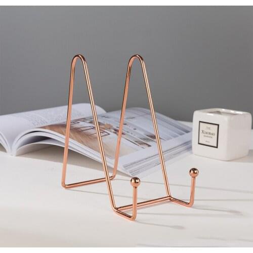 Rose Gold Picture Frame Stand Book Shelf Storage Rack Book Display Stand Decorative Plate Stand Holder Art Display Stand