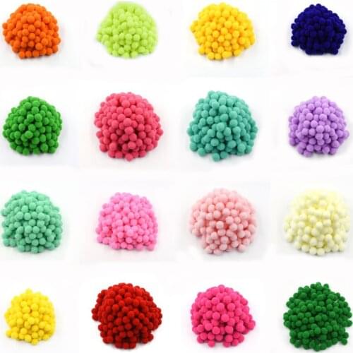 Pompon 15mm Multicolor Soft Fluffy Pompones Ball Handmade Mini Pompom Bricolage for Kids Toy DIY Craft Supplies Materials 540pcs