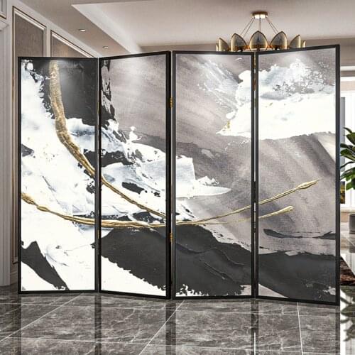 Simple modern abstract art folding screen porch partition living room office block metal European folding screen