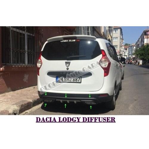 For Dacia Lodgy Diffuser Extension Rear Bumper Attachment Car Styling Auto Accessory Exhaust Universal Spoiler Sill Spilitter