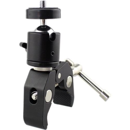 DSLR Ball Head Shoe Mount Camera Ball Mount Clamp 1/4 inch -20 Tripod Head Hot Shoe Adapter and Cool Super Clamp