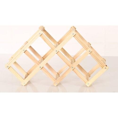 Foldable Wooden Wine Bottle Holder Wine Shelves Holds 3/6/10 Bottles Rack Home Accessories