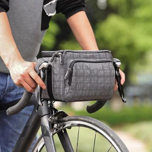 Bicycle Handlebar Bag Multifunction Stable Touch Screen Front Tube Messenger Bag Mountain Bike Pouch For Outdoor Tourism Camping
