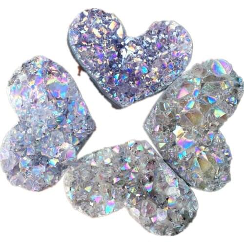 Light purple aura quartz crystal Cluster Titanium Bismuth Silicon Cluster heart Rainbows Healing 1pcs