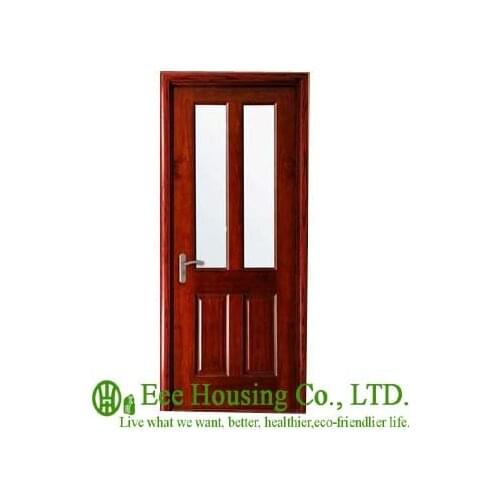 40mm thickness Glazed Timber veneer door for apartment, Swing type door, inward & outward opening entry door, MDF Timber door