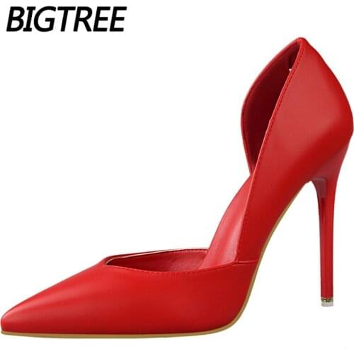 Classic Pumps Pu Leather Women Pumps Pointed Toe High Heels Ladies Shoes Stiletto Heels Women Shoes Sexy Office Shoes 6 Colour