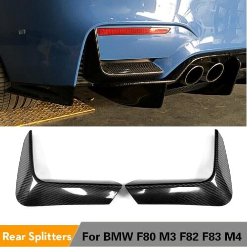 Carbon Fiber Rear Bumper Diffuser Lip Splitters Lower Corner Spoiler Covers for BMW F80 M3 F82 F83 M4 4 Door 2 Door 2014 - 2019