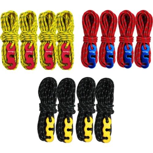 4x4m Reflective Wind Rope 3mm With Aluminum Alloy 3 Holes Buckle Adjuster Windproof Noose Outdoor Tools