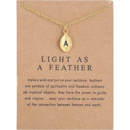 High Quality Alphabet Personalized Initial Letters Leaf Pendants Chokers Necklaces for Women
