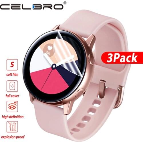 3 Pieces Soft Hydrogel Film for Samsung Galaxy Watch Active 1 2 40m 44mm Protective Film Watch Screen Protector on Active 2 1