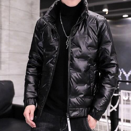 Winter Mens Down Jackets Thick Warm Coats White Duck Down Clothing Slim Fit Fashion Light Outerwear Long Sleeve Jackets