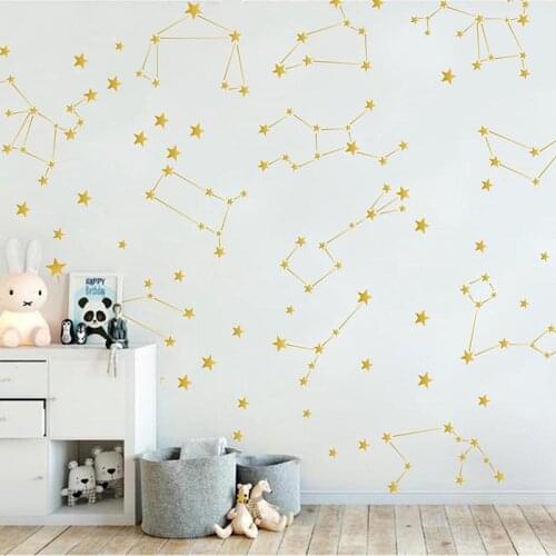 Zodiac Constellation Wall Sticker Baby Nursery Kids Room Constellation Zodiac Star Space Wall Decal Playroom Vinyl Home Decor