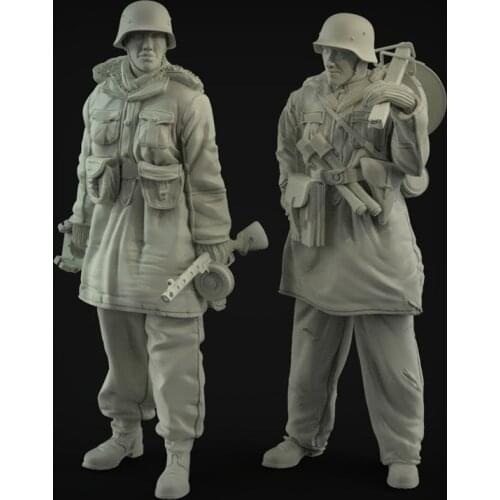 1/35 Machine gunner soldier, Panzerknacker Set, Resin Model Soldier GK, WWII, military themes, Unassembled and unpainted kit