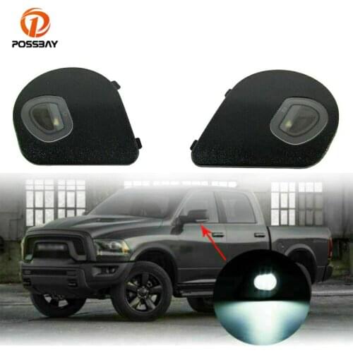 2Pcs Car LED Side Mirror Puddle Light Indicator Lamp 12V 68302825AA 68302824AA for Dodge Ram 1500 2500 3500 4500 5500 2009-2018