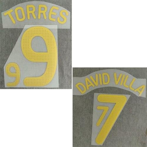 2010 #7 David Villa Nameset #9 Torres Printing Soccer Patch Badge
