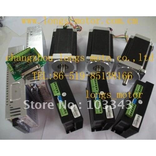 EU Ship 3Axis Nema 34 Stepper Motor 1232OZ-IN 34HS1456 & driver DM860A & 3pcs power 350w 60v CNC PLASMA &Mill longs motor