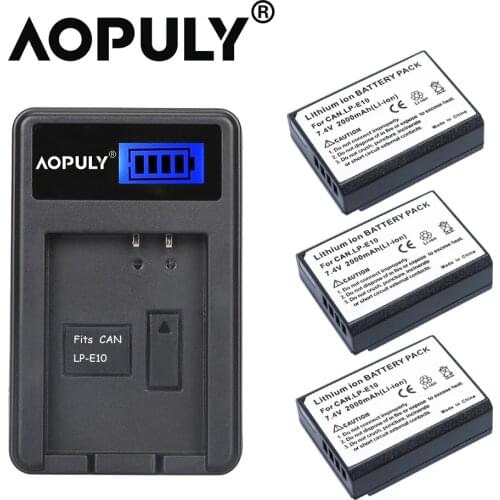 7.4V 2000mAh LP-E10 LPE10 Rechargeable Battery and Charger for Canon EOS 1100D Rebel T3 Kiss X50 Digital SLR Camera New