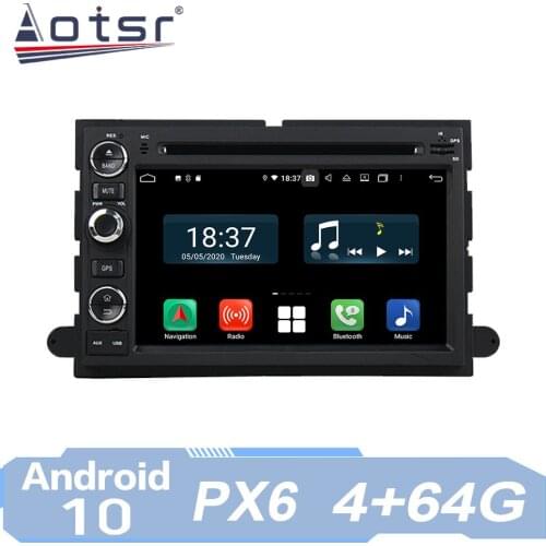 AOTSR Car Radio Android 10 For Ford Fusion Explorer F150 Edge Expedition GPS Navigation 2 Din Multimedia DVD Player Carplay PX6