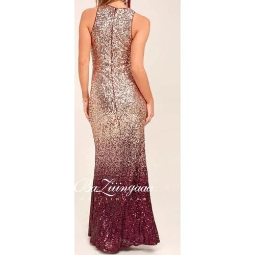 BAZIIINGAAA Luxury Woman Cocktail Dress Beaded Sequins Long Elegant Night Cocktail Party Formal Dresses for Wedding Plus Size