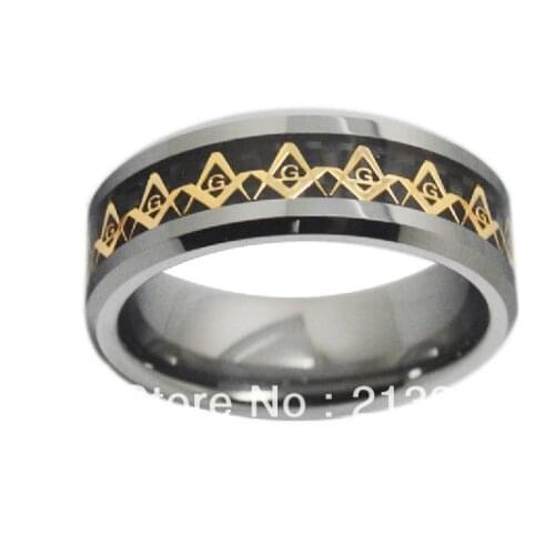 Free Shipping!Cheap Price Promotion Sales! USA Hot Selling Mens Stainless Steel Masonic Ring18K Golden Freemason Logo Size 9-13