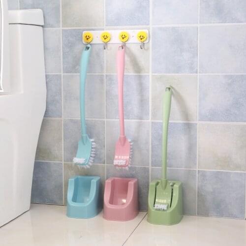 Household Toilet Brush Set Creative Toilet Wash New Long Handle No Dead Angle Cleaning Tool With Base Can Be Hung