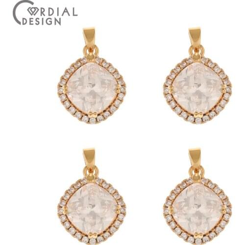 Cordial Design 20Pcs 15*20MM Jewelry Accessories/CZ Pendant/Necklace Making/Jewelry Findings & Components/DIY Charms/Hand Made