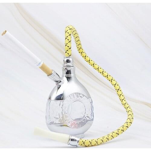 Colorful Acrylic Resin Mini Hookah Hose LED Lights Glow Water Pipe Tobacco Holder cigarette Smoking Accessories Gadgets For Men
