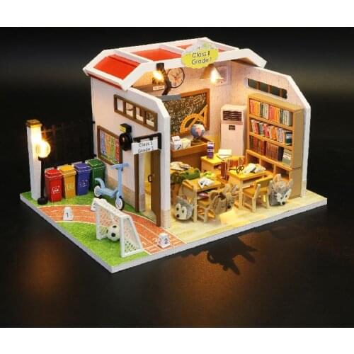 Wooden house DIY doll house student table hand assembled model Valentines Day gift graduation season creative gift for students