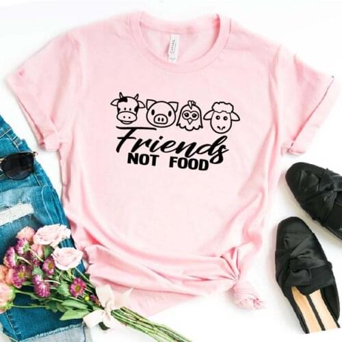 Friends not food animals Print Women tshirt Cotton Casual Funny t shirt For Lady Girl Top Tee Hipster Drop Ship NA-165