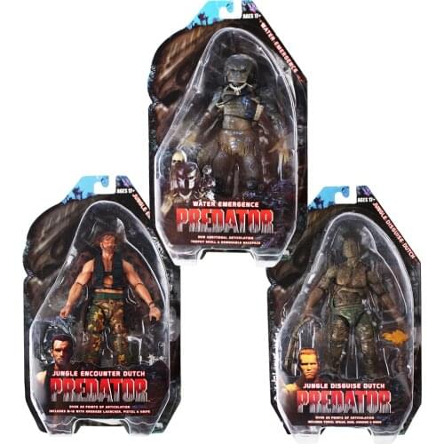 3styles NECA Predator Series Action Figure Water Emergence Jungle Disguise Dutch Jungle Encounter Dutch PVC Collection Model Toy