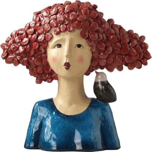 European Go Graphic Arts Figure Statue Alice Flower Girl Art Sculpture Resin Crafts Cartoon Home Decoration Accessories